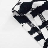 Print Short Sleeve Backless Tight Jumpsuit GDSF-D26JP191