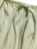 Solid Color Slint Top Wide Leg Pants 2 Piece Set HNIF-YY042