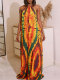 Print Halterneck Backless Loose Maxi Dress HNIF-YY037