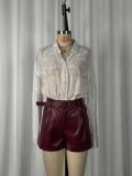 PU Leather Belt Shorts GWDS-260405
