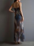 Sling Print Chiffon Maxi Dress GWDS-260307