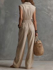 Sleeveless Zipper Slim Jumpsuit GWDS-260212