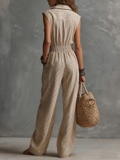 Sleeveless Zipper Slim Jumpsuit GWDS-260212
