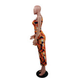 Print Sleeveless Tank Top Long Skirt Suit GYLY-9475