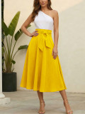 Solid Color Casual Long Skirt QYMF-5072