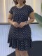 Polka Dot Print Zipper Midi Dress GYLY-11155-1