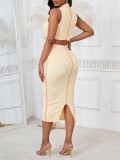 Knits Sleeveless T Shirt Long Skirts Suit GYLY-9406