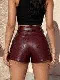 PU Leather Belt Shorts GWDS-260405
