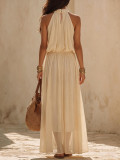 Sleeveless Solid Color Maxi Dress GWDS-260616