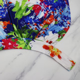 Print Halterneck Tie Up Romper GYLY-9669