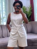 Sleeveless Sleeveless Two Piece Shorts Set GMYU-11413
