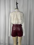 PU Leather Belt Shorts GWDS-260405