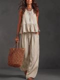 Casual Sleeveless Vest Two Piece Pants Set GWDS-260508