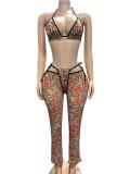 Sexy Print Sling Top Two Piece Pants Set GFCF-1471