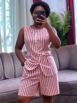 Sleeveless Sleeveless Two Piece Shorts Set GMYU-11413