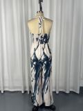 Sleeveless Halterneck Print Loose Jumpsuit GWDS-260526