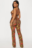 Sexy Print Sling Top Two Piece Pants Set GFCF-1471