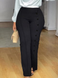 Plus Size Solid Color Flare Pants QMZF-2152