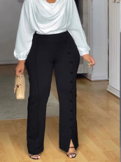 Plus Size Solid Color Flare Pants QMZF-2152