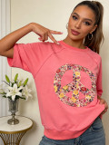 Plus Size Print Short Sleeve Loose T Shirt QMZF-18002