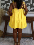 Solid Color Sling Loose Casual Dress QYMF-TY033