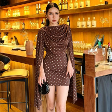 Polka Dot Print Sleeveless Mini Dress GSZM-Q26DS093