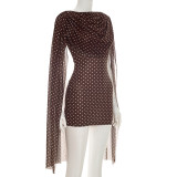 Polka Dot Print Sleeveless Mini Dress GSZM-Q26DS093