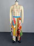 Print Irregular Loose Half Body Skirt GCNE-75310