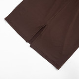 Solid Color Sleeveless Irregular Midi Dress GDSF-Q26DS066