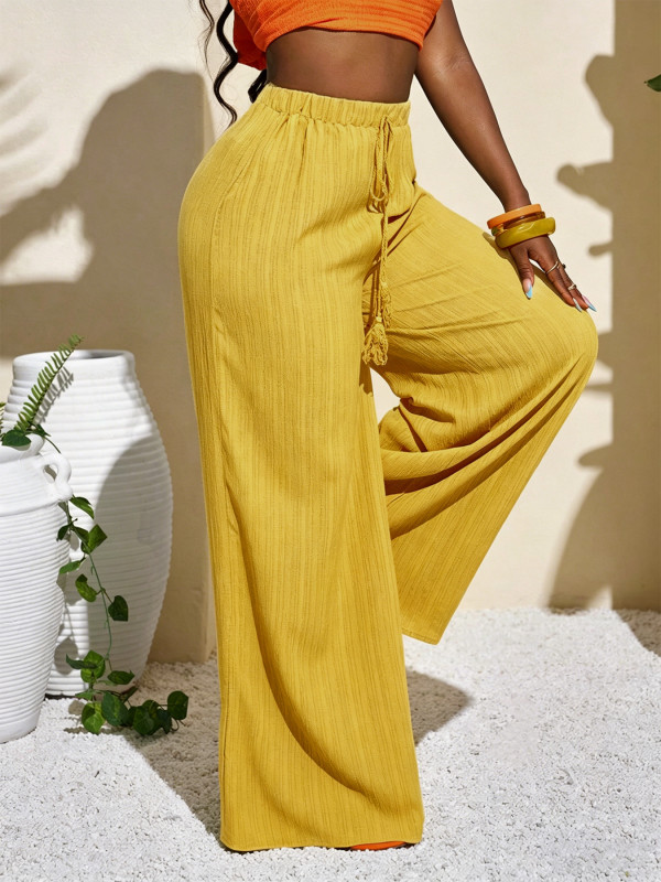 Drawstring Loose Wide Leg Pants HNIF-SY031