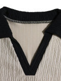 Contrast Color Long Sleeve Two Piece Pants Set HNIF-YY003