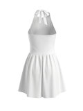 Solid Color Halterneck Backless Mini Dress HNIF-TY025