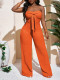 Bow Tube Top Strapless Wide-Leg Jumpsuit HNIF-SY029