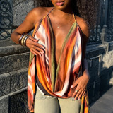 Print Halterneck Backless Top MXBF-Y26TP227