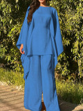 Solid Color Bat Sleeve Loose Casual Pants Suit HNIF-MC004