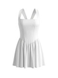 Solid Color Halterneck Backless Mini Dress HNIF-TY025