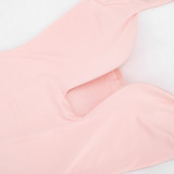 Halterneck Sleeveless Solid Color Maxi Dress GSZM-C26DS202