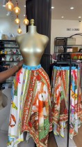 Print Irregular Loose Half Body Skirt GCNE-75310
