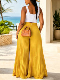 Solid Color Press Pleated Loose Pants HNIF-HN108