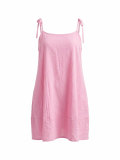 Solid Color Sling Loose Casual Dress QYMF-TY033