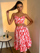 Plus Size Print Big Swing Half Body Skirt QMZF-2135
