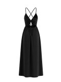 Sexy Halterneck Hollow Out Split Maxi Dress HNIF-SY032