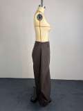 Solid Color Wide Leg Suit Pants GCNE-75227