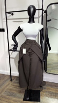 Solid Color Wide Leg Suit Pants GCNE-75227