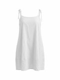 Solid Color Sling Loose Casual Dress QYMF-TY033