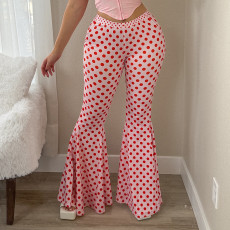 Polka Dot Print Flare Pants GSZM-Q26PT084