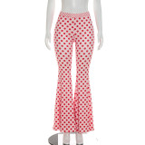 Polka Dot Print Flare Pants GSZM-Q26PT084