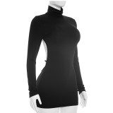 Solid Color Long Sleeve Backless Mini Dress GSZM-D26DS232
