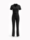 Stripe Short Sleeve Two Piece Pants Set HNIF-SY037