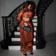 Long Sleeve Print Top Long Skirts 2 Piece Set DLSF-K6S10203A